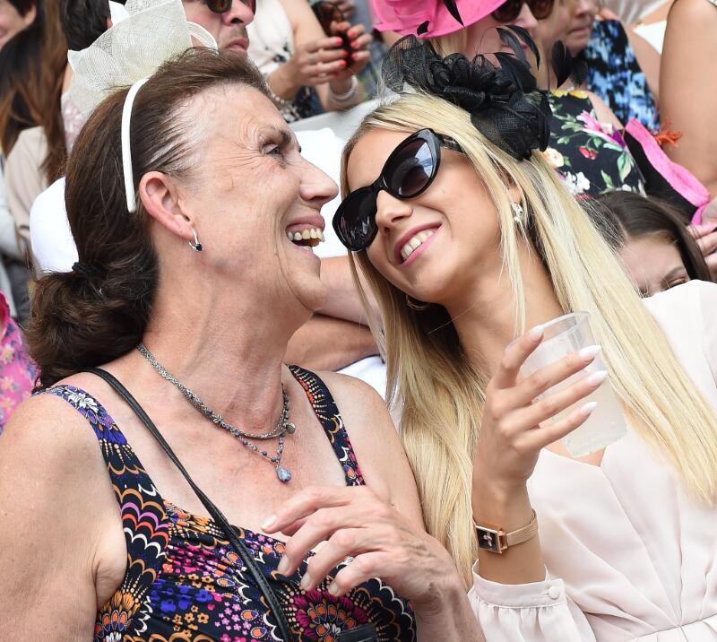 Two ladies enjoying their day at Worcester Races