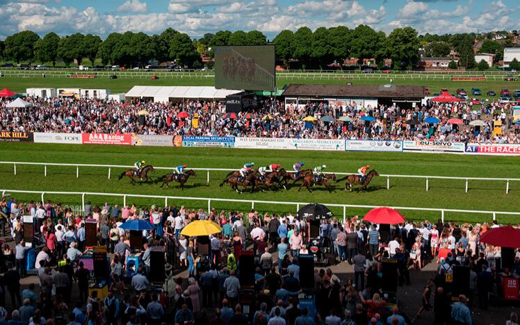 Crowd at Worcester Racecourse.