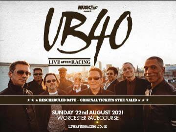 UB40 to perform at Worcester Racecourse on Sunday 22 August 2021 live after a day at the races